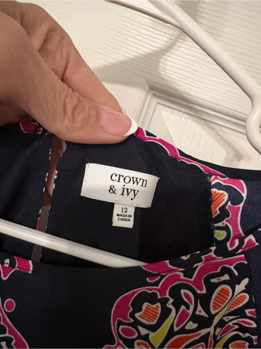 Women’s Navy Printed Dress - Pink & Orange Floral. Crown & Ivy - Picture 4 of 6